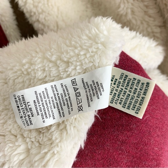 L.L. Bean 1912 Sherpa Fleece Lined Fuzzy Fur Open Front Cardigan Jacket 2X Plus - Picture 14 of 14